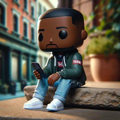 AI-generated Polaroid-style avatar in manga style