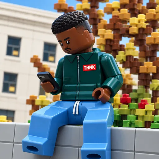 AI-generated avatar as a toy brick minifigure